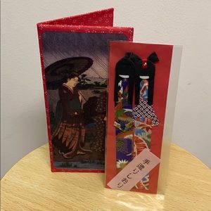 Japanese Travel Wallet with 2 Geisha bookmarks